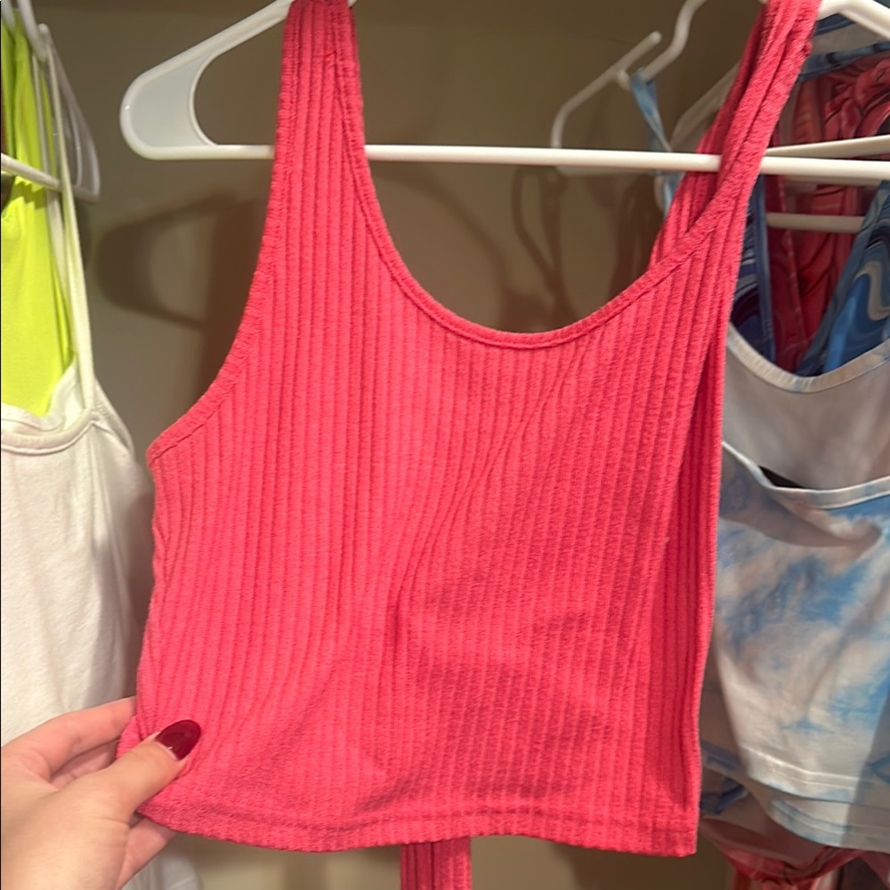 Women's Ribbed Coral Tank Top